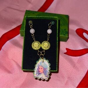 Fairy charm rose quartz crystal bead necklace